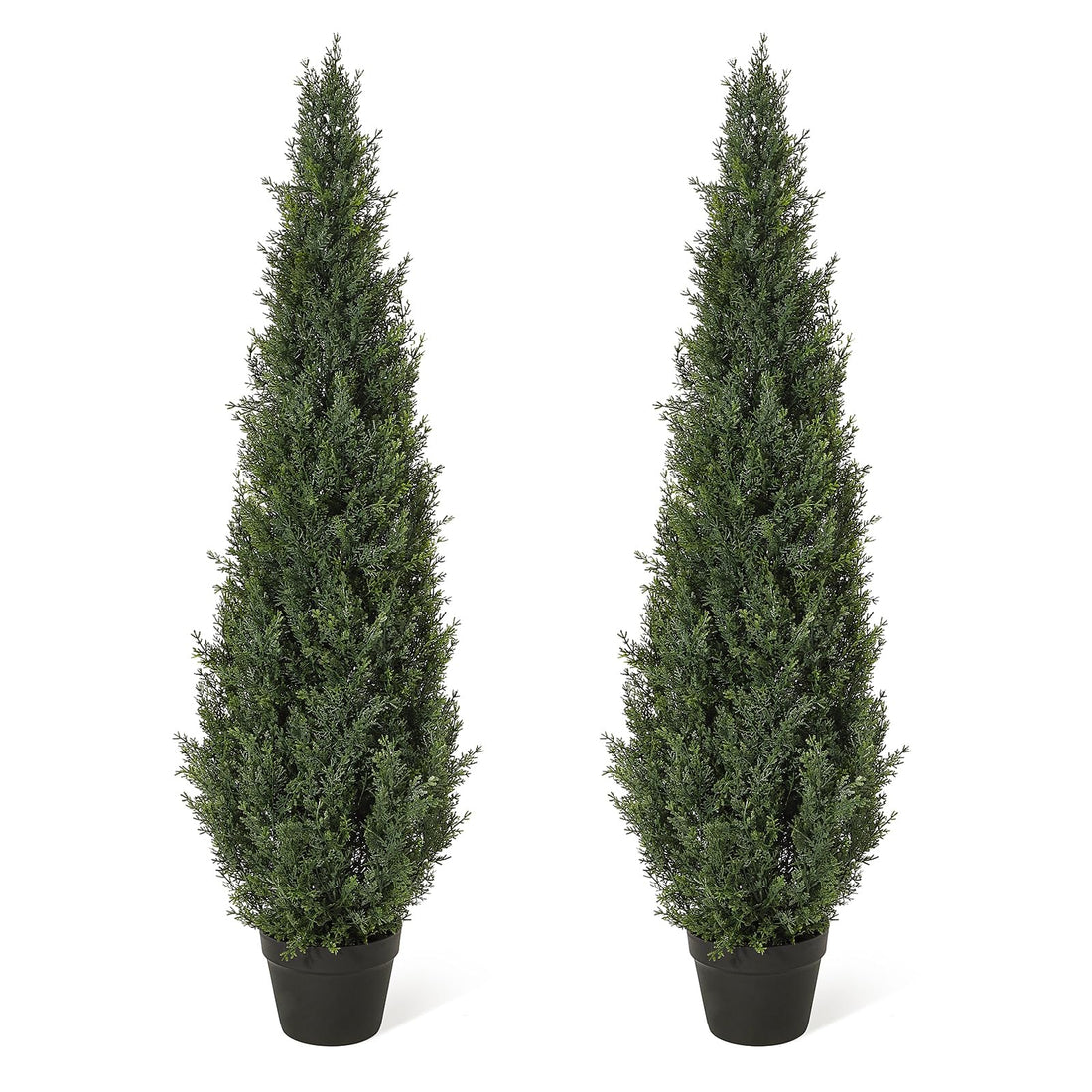 Alberi artificiali di cedro topiato Garvee da 4 piedi, resistenti alle intemperie, materiale di alta qualità per uso in giardino e in interni, set da 2, verde