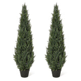 Alberi artificiali di cedro topiato Garvee da 4 piedi, resistenti alle intemperie, materiale di alta qualità per uso in giardino e in interni, set da 2, verde - Come mostrato