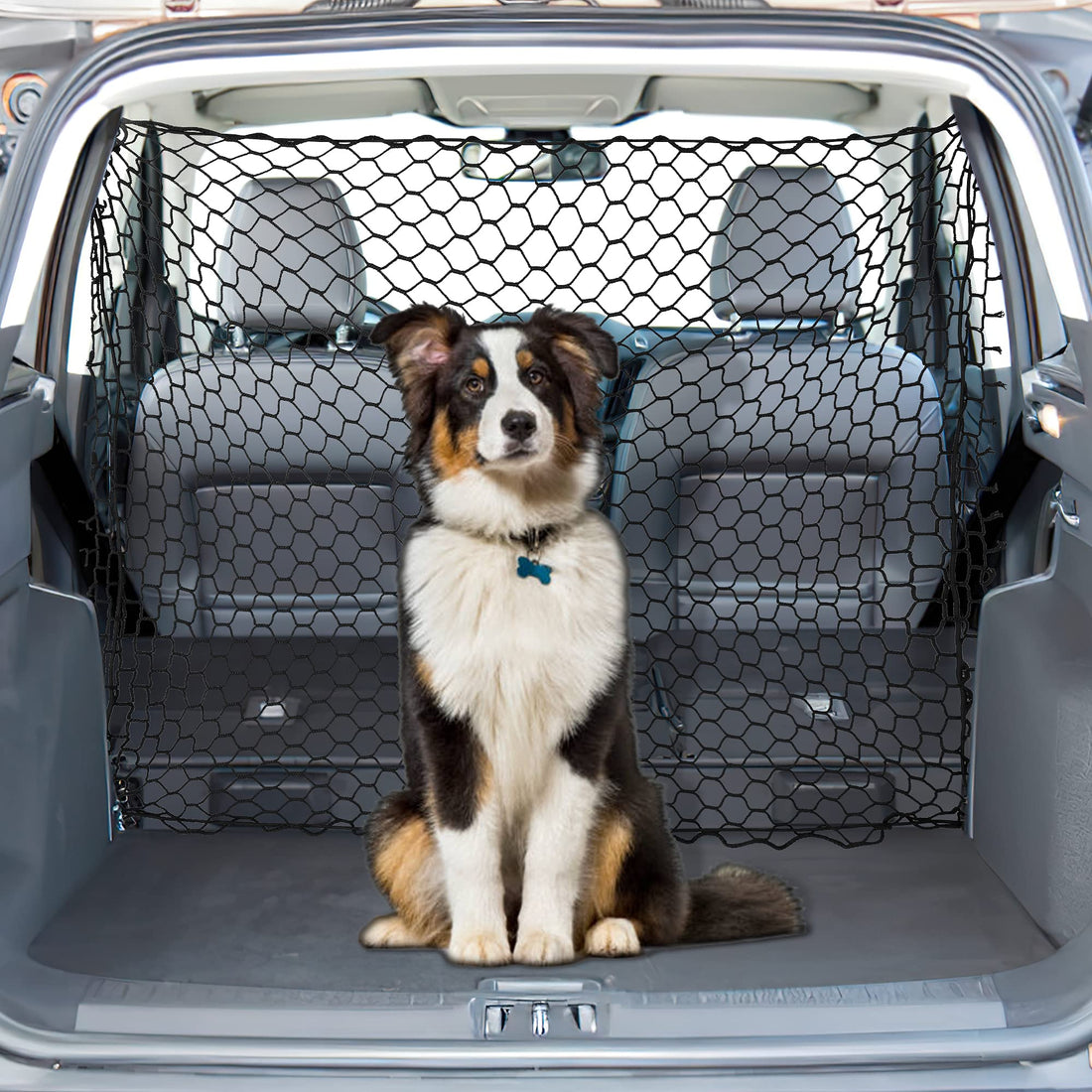 Garvee Hundegitter Auto Kofferraum 130x90cm Elastico Poliestere Universale SUV Van LKW Nero