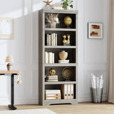 Garvee Libreria 5 Ripiani Alta Regolabile Antiscivolo MDF Resistente Design Elegante Multiuso Casa Ufficio 175 cm - Grigio