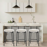 Garvee Set di 2 Sgabelli da Bar 76 cm Moderni con Cuscini Memory Foam Beige per Cucina e Bar di Casa