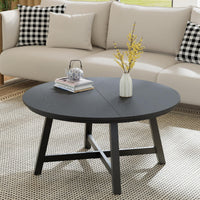 Tavolino da caffè rettangolare moderno Garvee 102x52cm in legno robusto minimalista marrone/nero per soggiorno e balcone