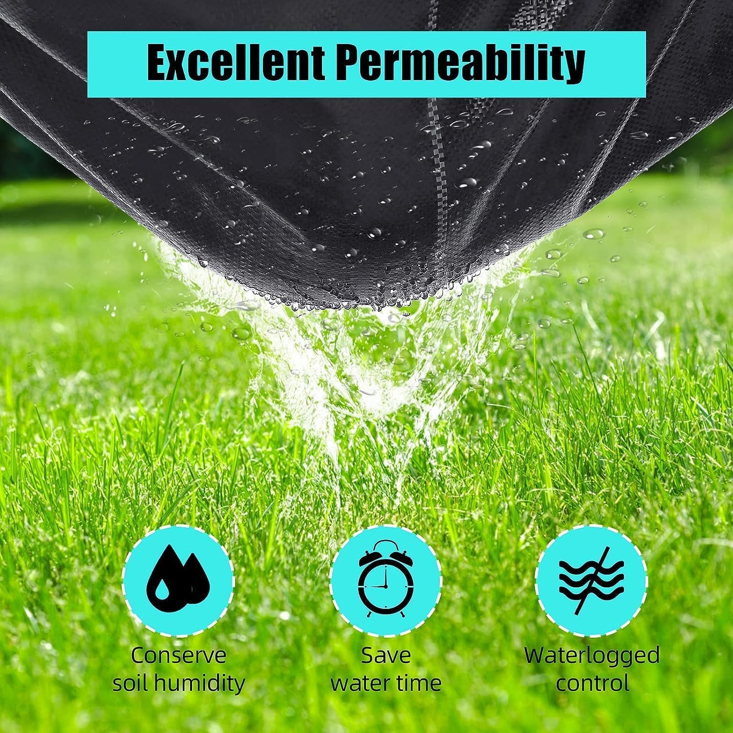 Tessuto anti-erbacce GARVEE, tessuto da giardino 198x9150 cm/3 oz, tessuto anti-erbacce di alta qualità per paesaggi, tessuto anti-erbacce, elevata permeabilità, ideale per aiuole, vialetti, pacciamatura