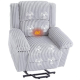 Garvee Poltrona Relax Elettrica con Sollevamento, Riscaldamento e Massaggio, Tessuto in Velluto, Supporto Lombare, Tasche Laterali, 400 lbs, per Anziani, Comfort e Funzionalità