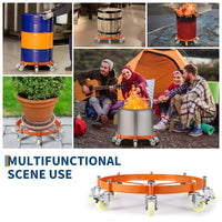 Carrello per Fusti Garvee 55 Galloni 2000 libbre | Ideale per Festa del Papà, Telaio Acciaio Zincato Antiribaltamento con Freni e Ruote Girevoli per Magazzino Officina