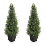 Albero di cedro artificiale Garvee da 36 pollici, resistente ai raggi UV, realistico, tronco di legno, resistente alle intemperie per uso interno ed esterno, decorazione natalizia verde - verde