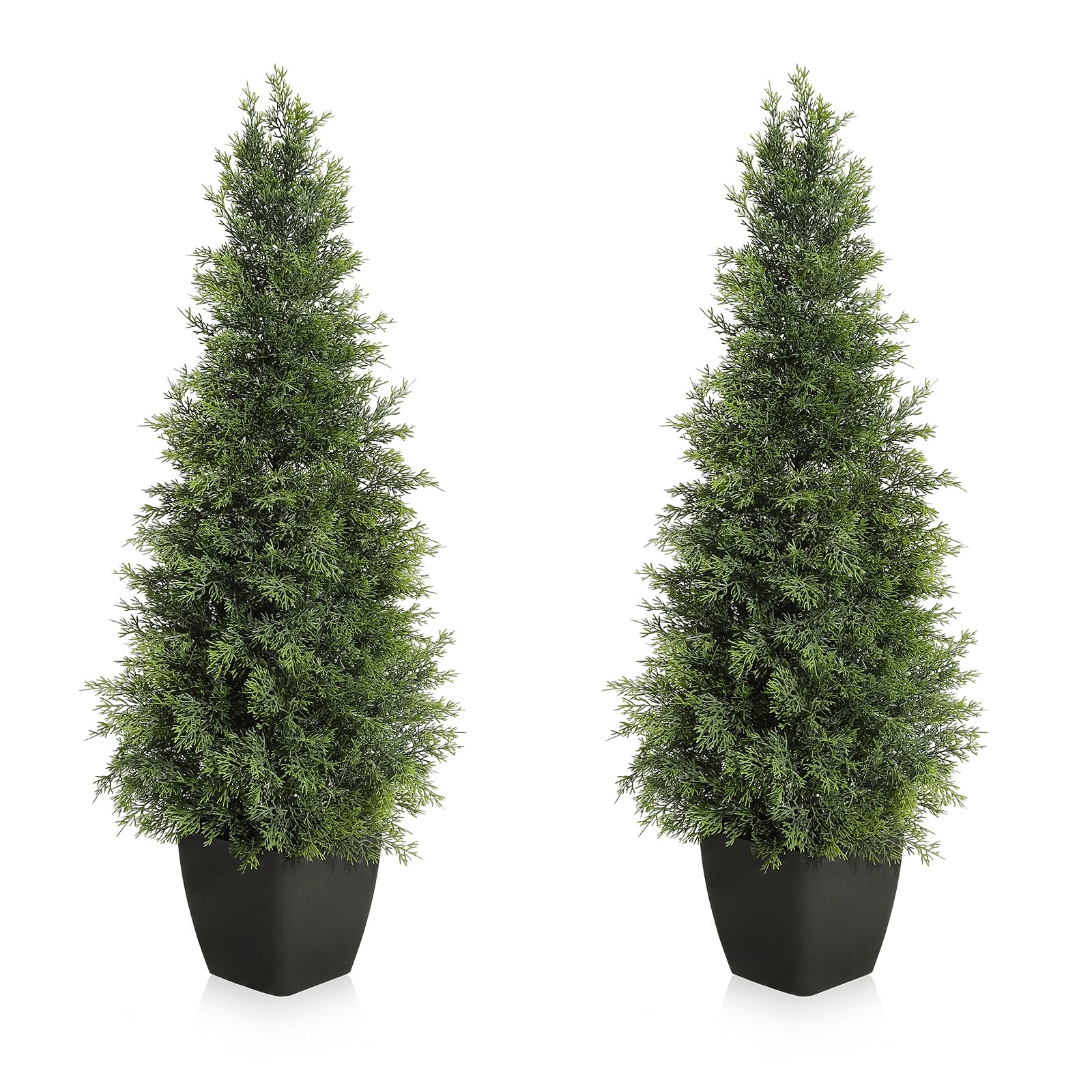 Albero di cedro artificiale Garvee da 36 pollici, resistente ai raggi UV, realistico, tronco di legno, resistente alle intemperie per uso interno ed esterno, decorazione natalizia verde