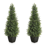 Albero di cedro artificiale Garvee da 36 pollici, resistente ai raggi UV, realistico, tronco di legno, resistente alle intemperie per uso interno ed esterno, decorazione natalizia verde