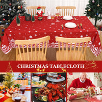 Tovaglia natalizia rettangolare Garvee - Fiocco di neve rosso - Impermeabile - 137x274 cm - Tovaglia festiva per Natale e Capodanno