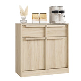 Garvee Buffet Sideboard con 2 Cassetti Mobile da Caffè in Legno di Pero 80 cm Design Moderno Robusto per Cucina e Soggiorno