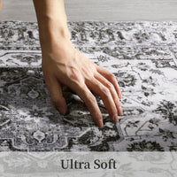 Tappeto GARVEE Classic Vintage Tradition, antiscivolo, resistente all'acqua e alle macchie, lavabile, per interni ed esterni, 160 x 230 cm, grigio