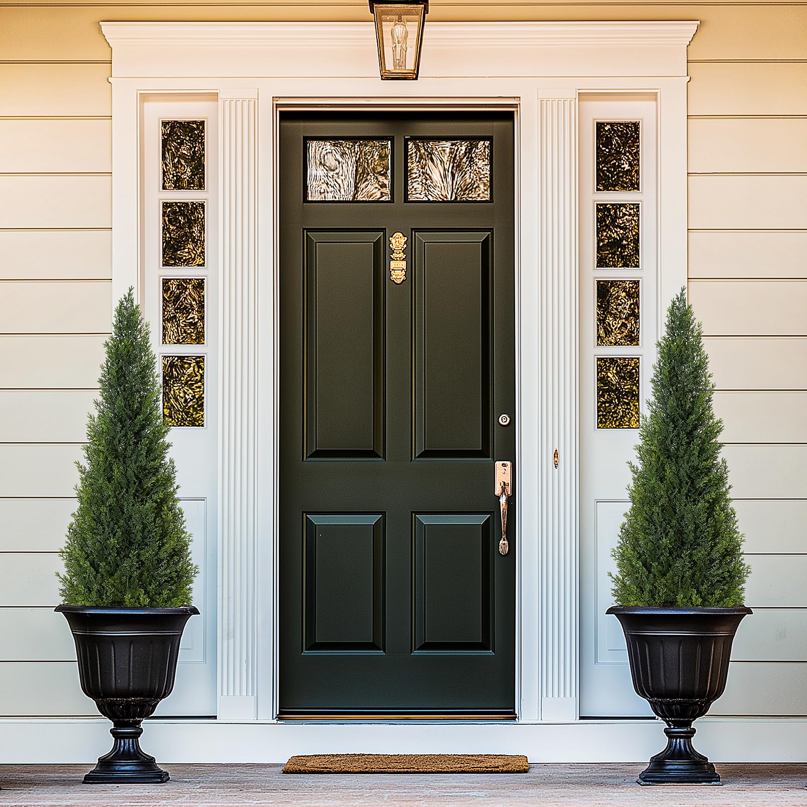 Garvee Cedro artificiale Topiaria 3 piedi Plastica resistente a tutte le intemperie Giardino e patio Verde Texture realistica