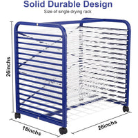Stendibiancheria GARVEE Art con 16 scomparti, supporto mobile per asciugatura, solida struttura in metallo, rivestimento durevole, stendibiancheria per quadri e carrello per asciugatura quadri per dipinti, disegni e altro ancora.
