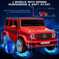 GARVEE Auto elettrica per bambini, veicolo elettrico da 12 V, auto elettrica con telecomando, 3 velocità, clacson, LED, musica, USB, MP3, Bluetooth, per ragazzi e ragazze (rosso)