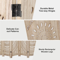 Divisorio per ambienti Garvee da 66,9 pollici, pieghevole, 6 pannelli, in legno di Paulownia, MDF, per soggiorno, ufficio, divisorio per la privacy, classico