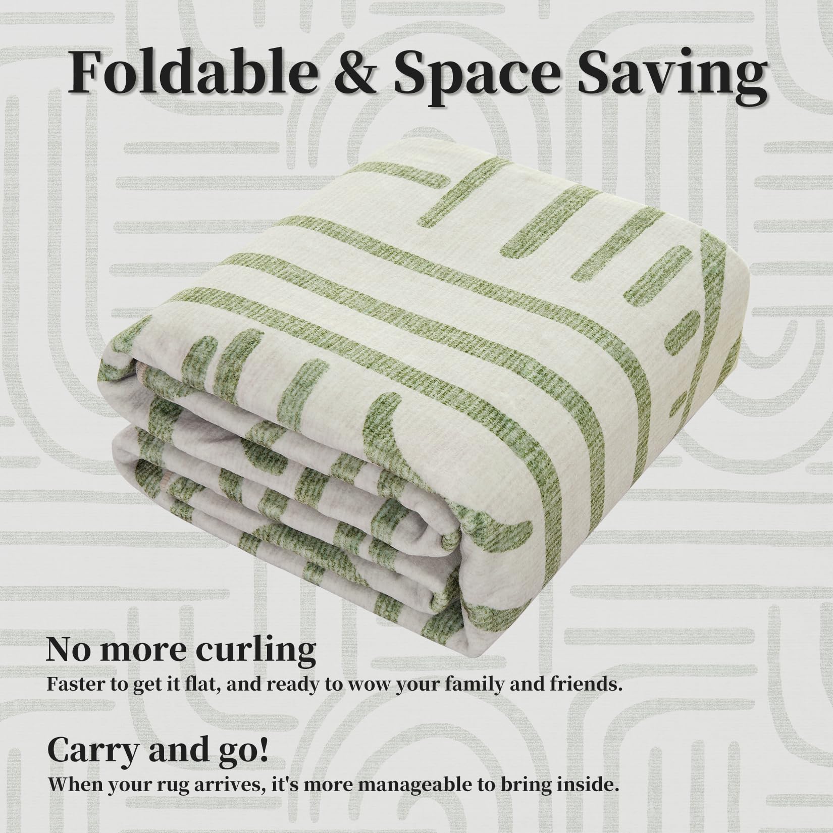 Tappeto Garvee lavabile a pelo corto 160 x 230 cm verde chiaro antiscivolo per soggiorno camera da letto