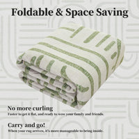 Tappeto Garvee lavabile a pelo corto 120 x 170 cm verde chiaro antiscivolo per soggiorno camera da letto