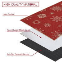 Garvee Zerbino Natalizio 40x60cm 1800gsm Poliestere Juta Antiscivolo Rosso Con Cristalli Di Neve Glitterati Per Ingresso E Interni Invernali