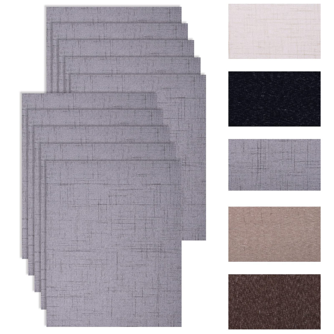 Garvee Patch Riparazione Tessuto Lino Autoadesive 10pz - Ripara Divani E Abbigliamento - Tessuto Lino Resistente - Facili Da Usare, Tagliabili - Colore Grigio - Ideali Per Casa E Fai-Da-Te