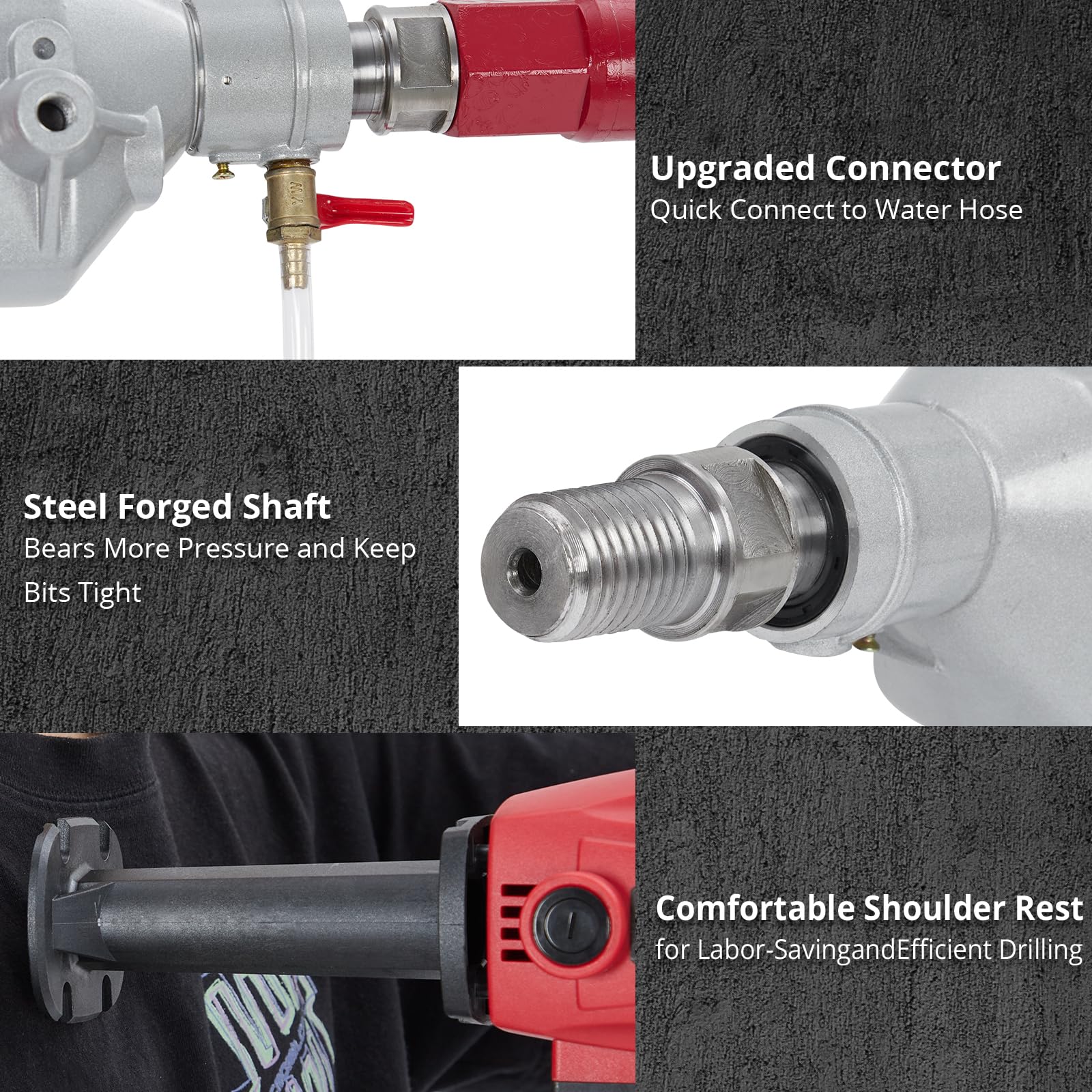 Garvee Carotatrice Diamantata 1500W Portatile 4" per Calcestruzzo - Regalo Perfetto per Festa del Papà, Ergonomica in Acciaio