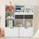 Garvee Estantería Infantil Blanca De Madera Con 4 Cajones Y Compartimentos, Ruedas Ocultas, Diseño Seguro, Ideal Para Habitación Infantil
