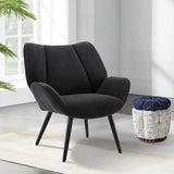 Garvee Ohrensessel Moderno Con Braccioli A Lobo, Poltrona Comfort Alta Resilienza, Tessuto Corduroy, Gambe Legno E Metallo, Per Soggiorno E Camera Da Letto, Classico Design, Colore Neutro - Dunkelgrau