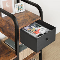 Armadio a muro Garvee 3 in 1 con scarpiera e cassetto per corridoio e ingresso, in legno e metallo, stile rustico moderno, nero/bianco, salvaspazio