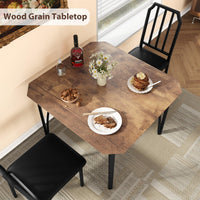 Set da pranzo Garvee per 2 persone con design smussato, sedie imbottite in PU, MDF e acciaio, compatto, ideale per piccoli spazi, 43,7x27,5x30,7 pollici, nero