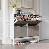 Garvee Mobile Porta Scarpe con 4 Cassetti Ribaltabili Organizzatore Fluted in Metallo Slim per Ingresso e Corridoio Rustico