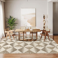 Tappeto per soggiorno Garvee 160x230cm, lavabile, antiscivolo, a pelo corto, per soggiorno, camera da letto, sala da pranzo, beige