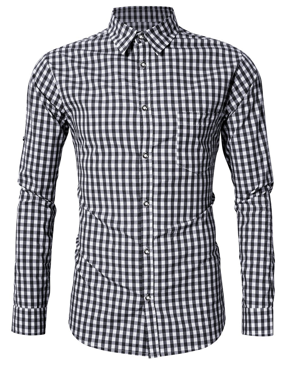 Camicia da uomo Garvee Slim Fit, tradizionale camicia a quadri per l'Oktoberfest, XS-4XL, rosso e blu