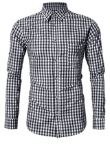 Camicia da uomo Garvee Slim Fit, tradizionale camicia a quadri per l'Oktoberfest, XS-4XL, rosso e blu