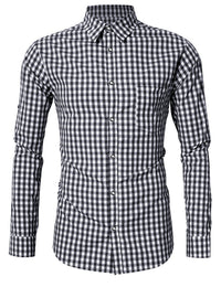 Camicia da uomo Garvee Slim Fit, tradizionale camicia a quadri per l'Oktoberfest, XS-4XL, rosso e blu