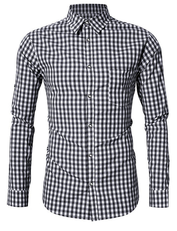 Camicia da uomo Garvee Slim Fit, tradizionale camicia a quadri per l'Oktoberfest, XS-4XL, rosso e blu