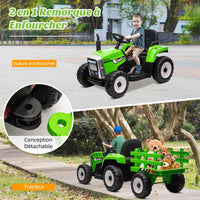 Trattore elettrico Garvee a batteria, giocattolo per bambini, verde, con struttura sicura per i bambini e ruote robuste, per divertirsi dai 3 anni in su, sia all'interno che all'esterno.