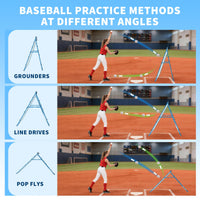 Rete da rimbalzo per lancio di baseball Garvee 5x4 piedi con bersaglio a 9 fori, angolo regolabile, struttura in metallo, pieghevole, versatile per giardino e allenamento