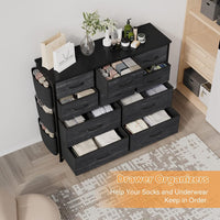 Cassettiera in tessuto GARVEE con maniglie, adatta per camere da letto, cassettiera a 10 cassetti, cassettiera in tessuto con robusta struttura in acciaio per camere da letto e soggiorni