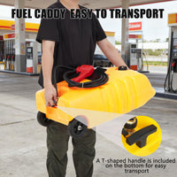 Serbatoio carburante Garvee da 14 galloni con pompa a sifone manuale e tubo in polietilene da 10 piedi con ruote per auto, ATV, barca, tosaerba