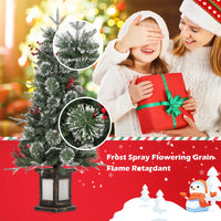 Albero di Natale Artificiale Garvee 4 Piedi con 150 LED Bianco Caldo/Multicolore, 8 Modalità, Fibra Ottica e Base Trasparente