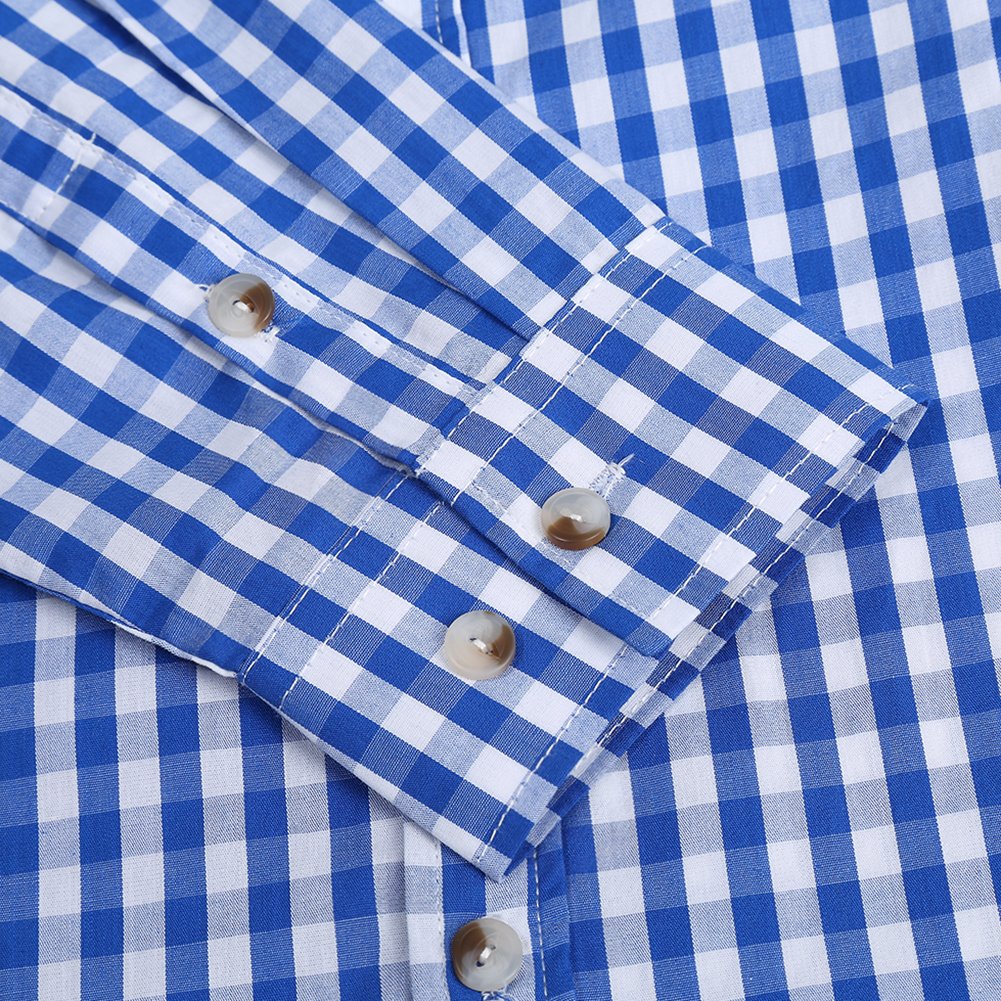 Camicia da uomo Garvee Slim Fit, tradizionale camicia a quadri per l'Oktoberfest, varie taglie, rosso e blu