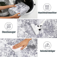 Tappeto moderno astratto Garvee, lavabile, antiscivolo, soggiorno, camera da letto, 140x200 cm, grigio
