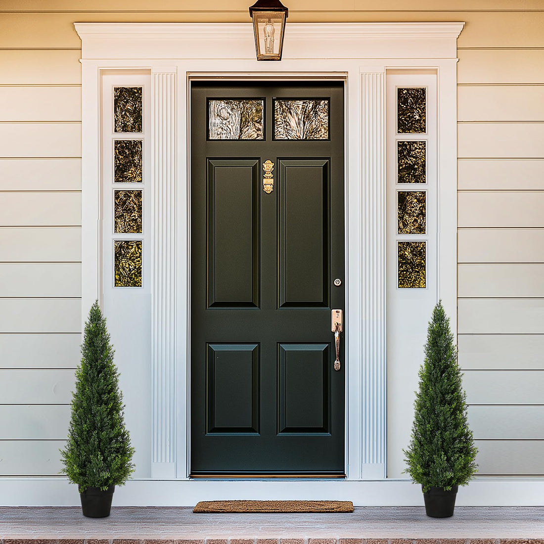 Alberi artificiali di cedro topiato Garvee da 3 piedi - Plastica resistente alle intemperie, sempreverdi, facili da curare per giardino e uso interno, set da 2