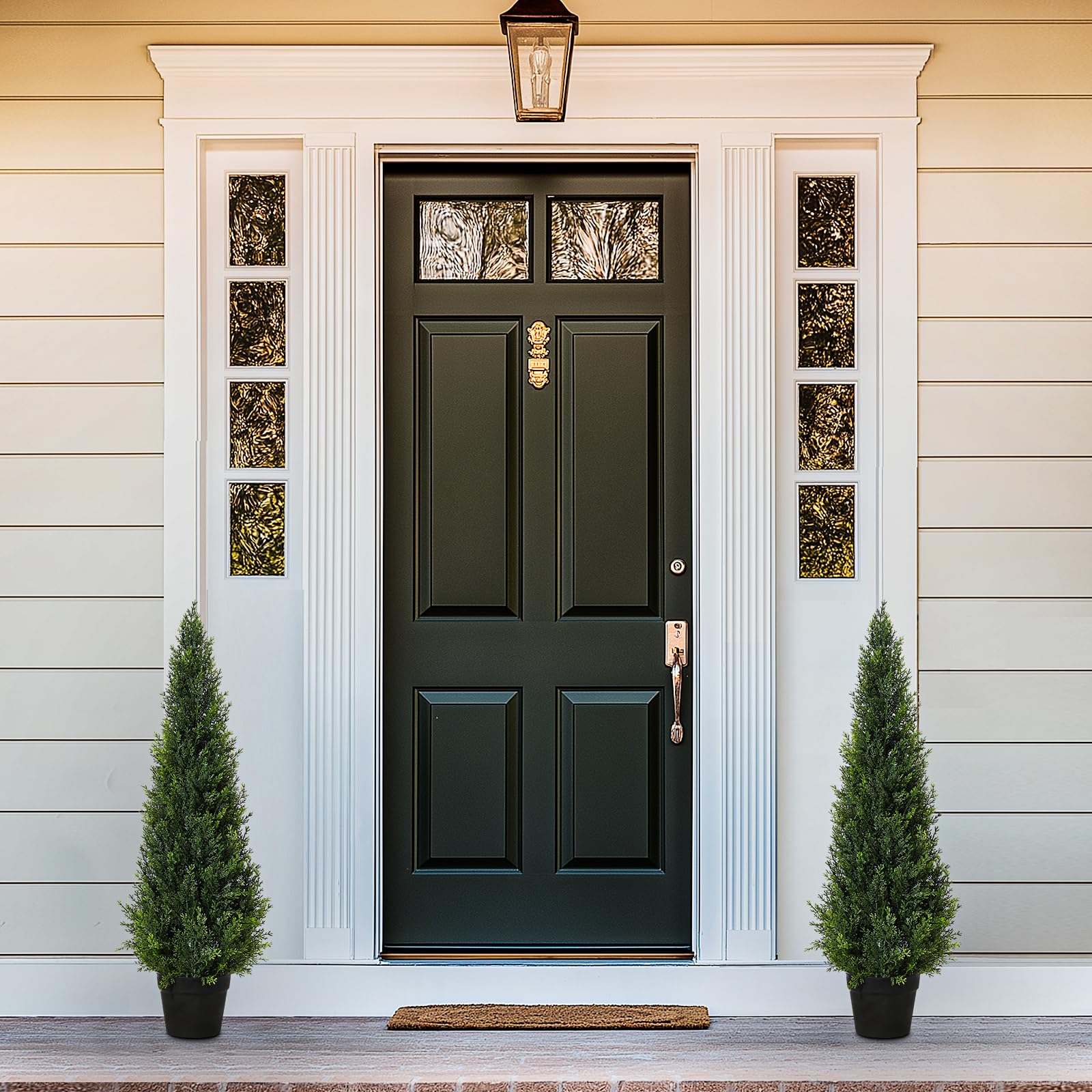 Alberi artificiali di cedro topiato Garvee da 3 piedi - Plastica resistente alle intemperie, sempreverdi, facili da curare per giardino e uso interno, set da 2