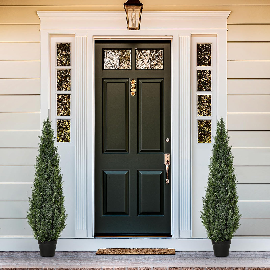 Alberi artificiali di cedro topiato Garvee da 4 piedi, resistenti alle intemperie, materiale di alta qualità per uso in giardino e in interni, set da 2, verde