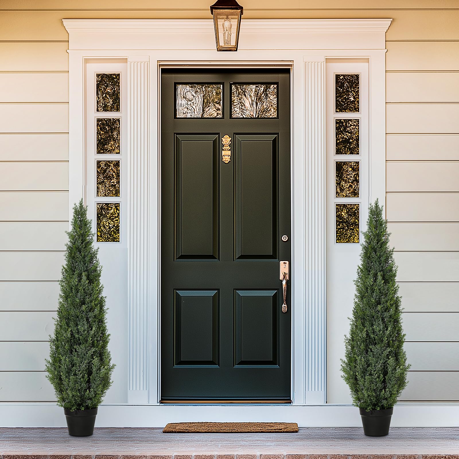 Alberi artificiali di cedro topiato Garvee da 4 piedi, resistenti alle intemperie, materiale di alta qualità per uso in giardino e in interni, set da 2, verde