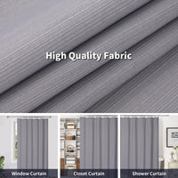 GARVEE Tenda da doccia testurizzata con effetto lino, lavabile, effetto lino per vasca da bagno e vasca da bagno, 180x180 cm, grigio