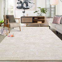 GARVEE Tappeto moderno grande, morbido, lavabile in lavatrice, antiscivolo, microfibra, pelo corto, beige, 200x290 cm, soggiorno, camera da letto, ufficio