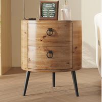 Tavolino rotondo Garvee con cassetti, pianoforte in legno, viola in metallo, per soggiorno e camera da letto, 18.5'' rotondo, design moderno