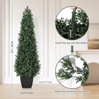 Garvee, pianta artificiale in bosso da 3 piedi con vasi robusti per uso interno ed esterno, verde tutto l'anno, realistica e facile da curare, decorativa per patio e ingresso.