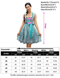Garvee Dirndl da donna, abito tradizionale midi in 2 pezzi con grembiule Dirndl per l'Oktoberfest, verde, taglia 34, elegante abito festivo